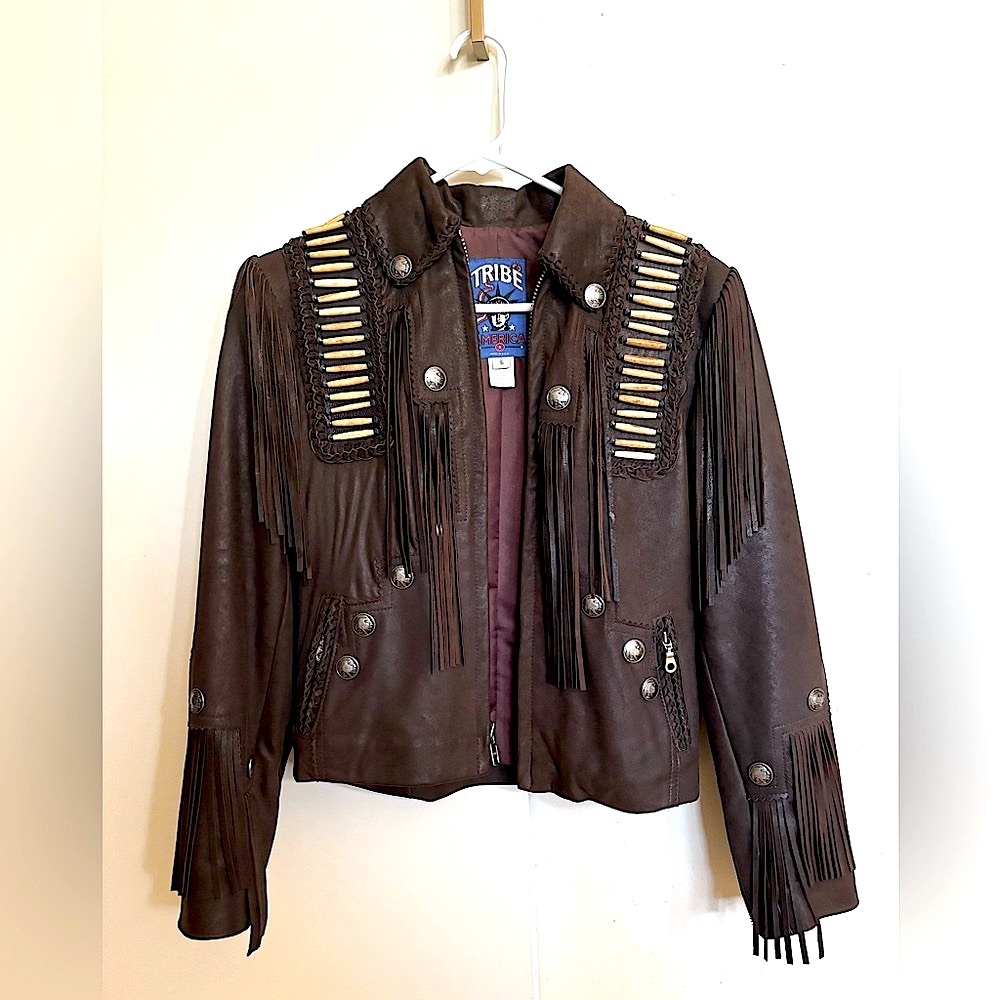 Tribe America Leather Fringe Jacket
